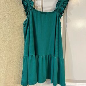 Entro NEW green ruffled strap large top‎
